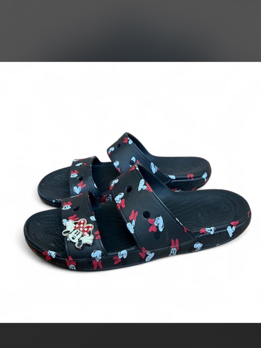 Crocs Black Minnie Mouse Slide Sandals